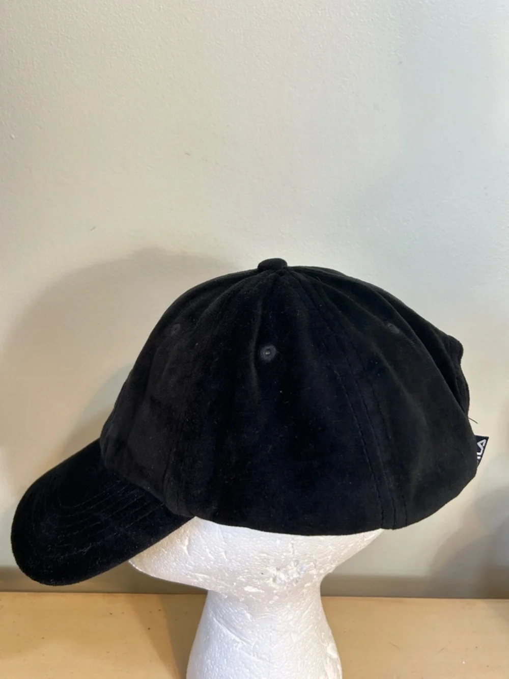 FILA Black Velvet Unisex Baseball Hat Tag photo